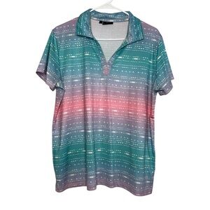 Yatta Golf Women's Mojave Sunset Polo Short Sleeve Shirt XL